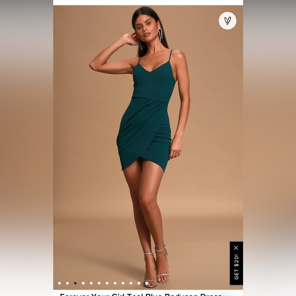 NWOT lulus your girl teal bodycon dress size L